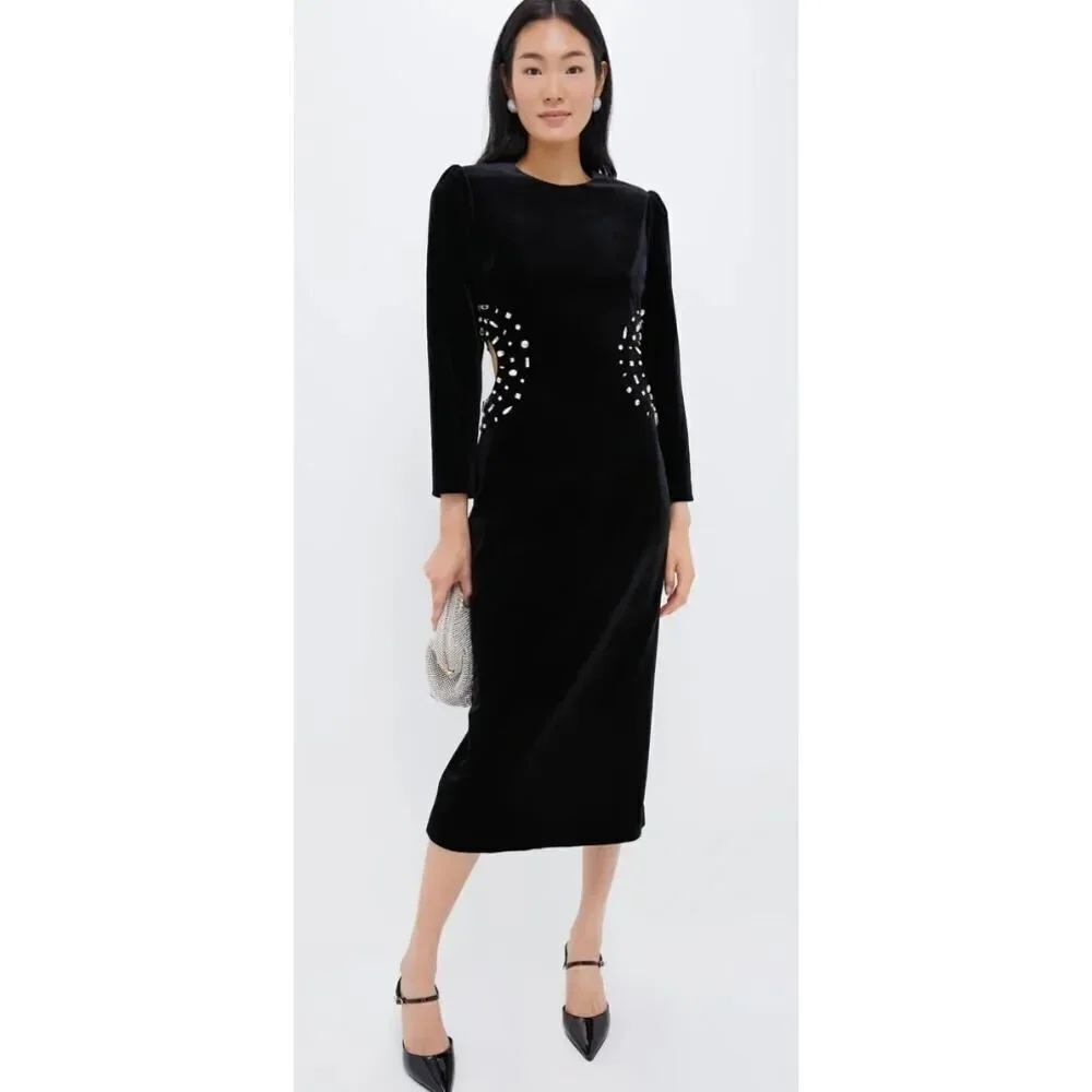 Tuckernuck Hyacinth House Jules Velvet Midi Dress – Women’s Size M